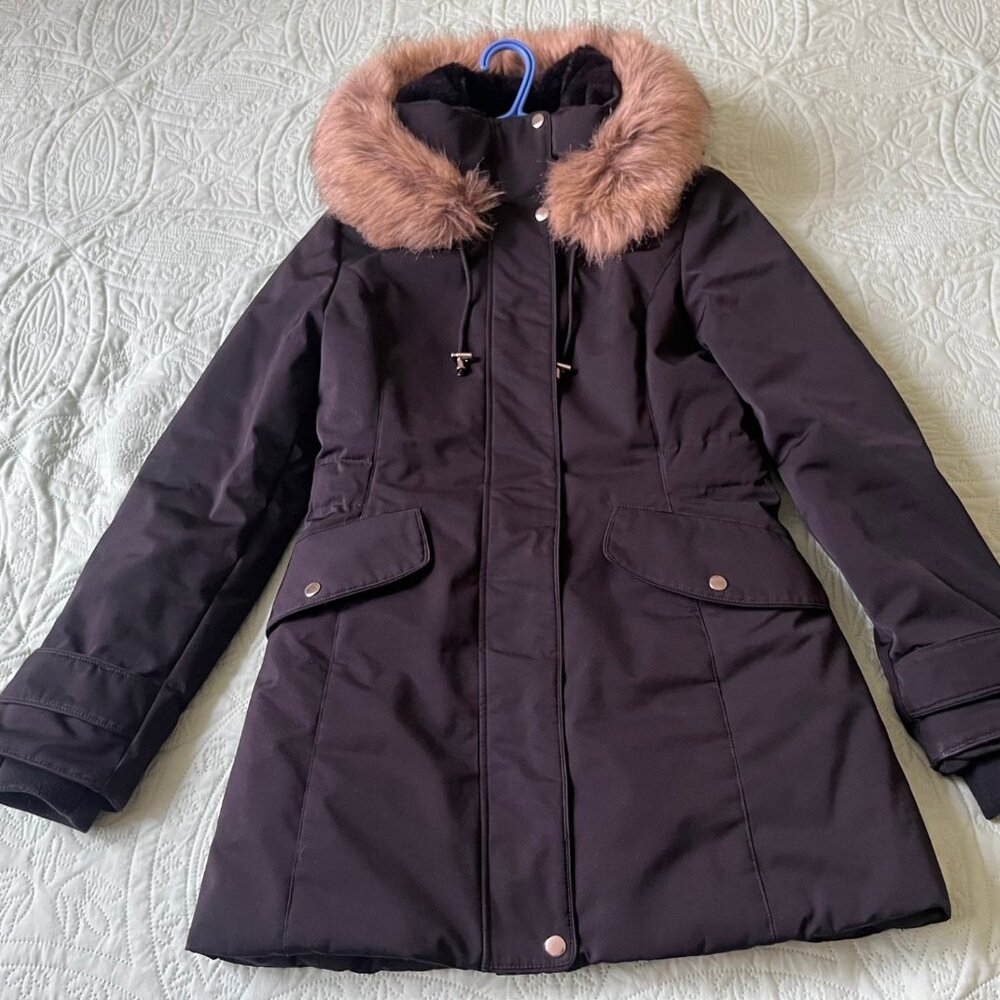 Zara Winter Parka Black Medium – Like New Condition